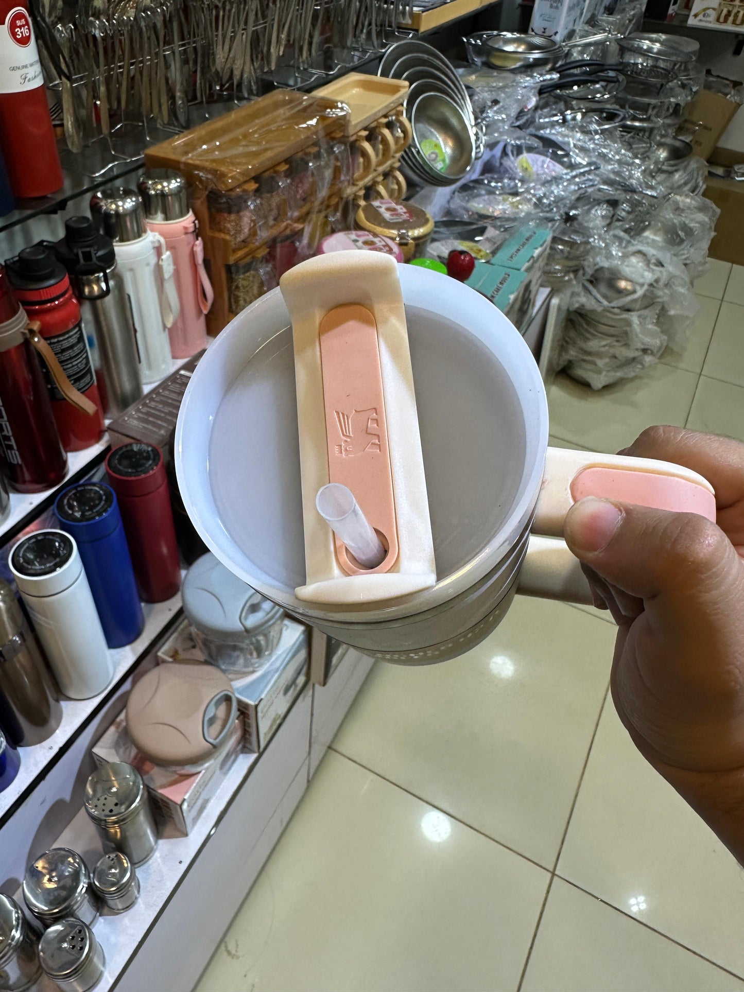 Creamstone Stanley tumbler