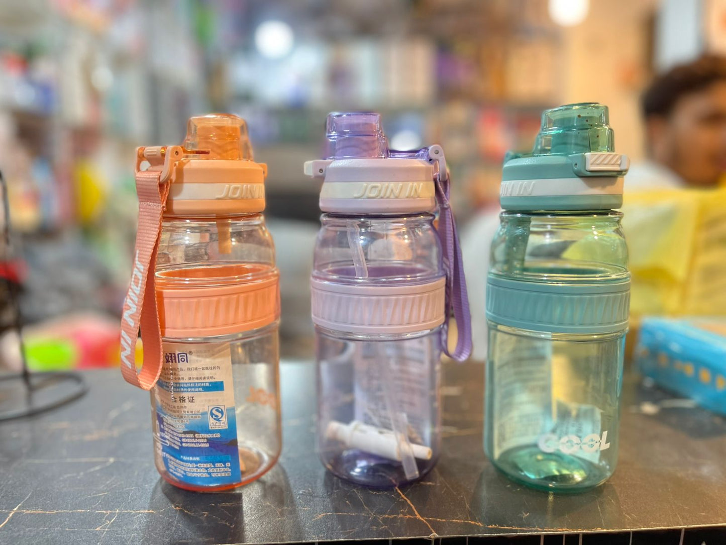 820ML JoinIn Water Bottle with Spring Straw