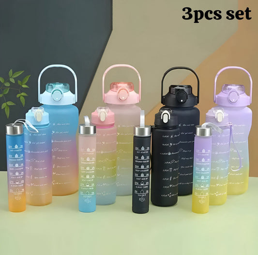 Set of gradient water bottle